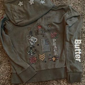 Butter Vintage Style Zip-Up Hoodie